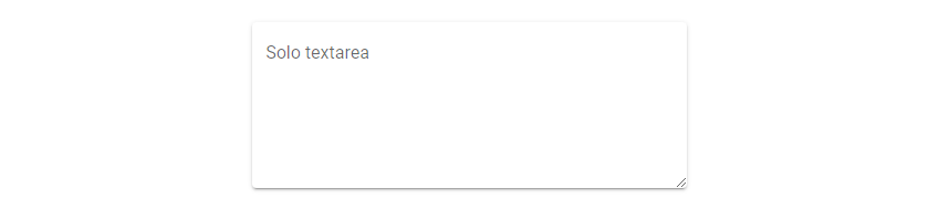 Vuetify text area with the solo design.