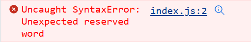 The "Unexpected reserved word 'await'" error occurring in JavaScript.